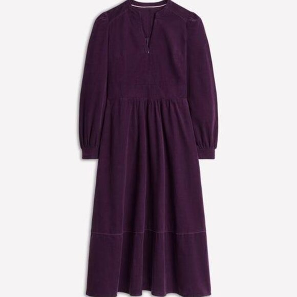 NWT 8 R Boden Zoe Zip Up Cord Midi Dress Purple - Picture 2 of 5
